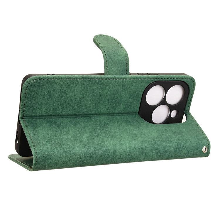 For Infinix Note 40X 5G Leather Case Skin-Feel Anti-Drop Wallet Flip Phone Cover - Green