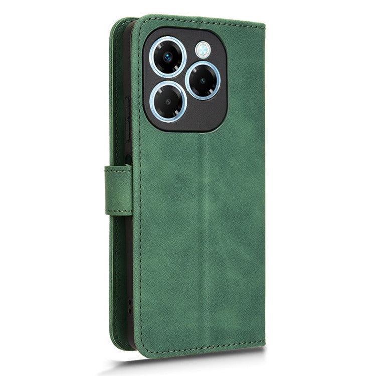For Infinix Note 40X 5G Leather Case Skin-Feel Anti-Drop Wallet Flip Phone Cover - Green
