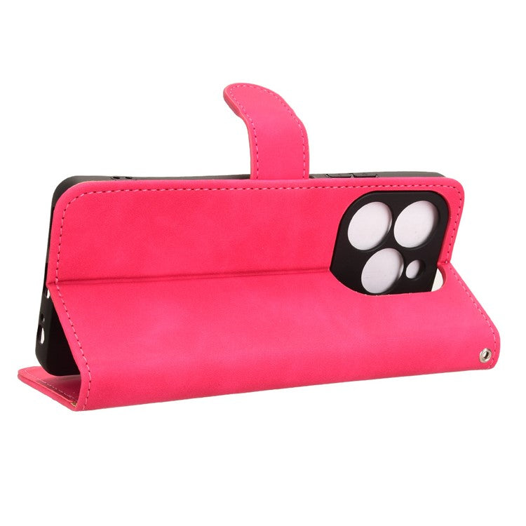 For Infinix Note 40X 5G Leather Case Skin-Feel Anti-Drop Wallet Flip Phone Cover - Rose