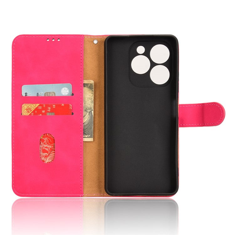 For Infinix Note 40X 5G Leather Case Skin-Feel Anti-Drop Wallet Flip Phone Cover - Rose