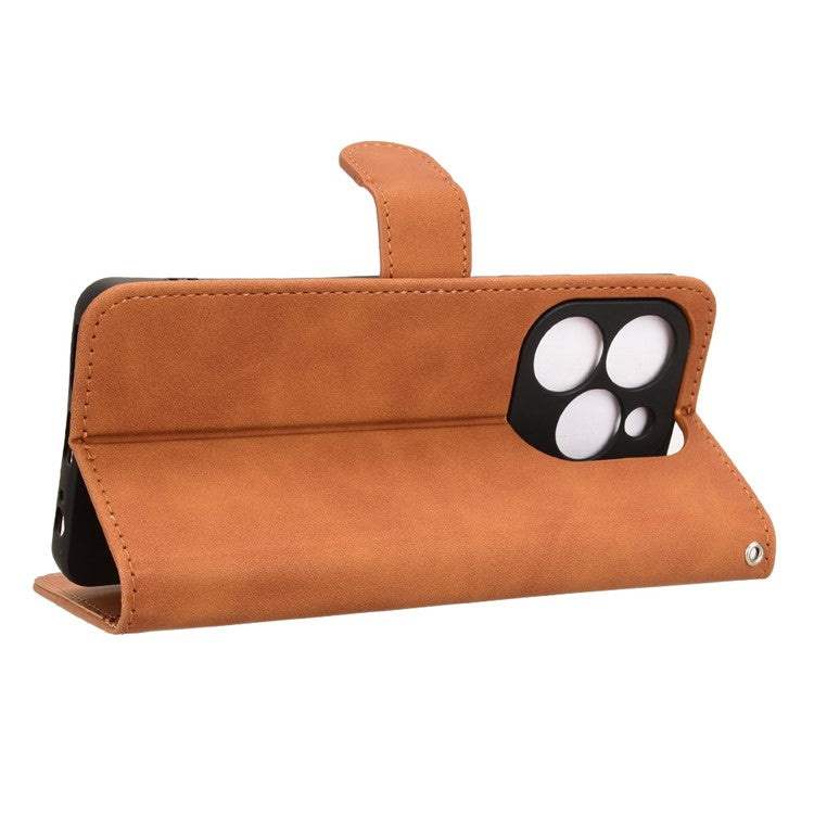 For Infinix Note 40X 5G Leather Case Skin-Feel Anti-Drop Wallet Flip Phone Cover - Brown