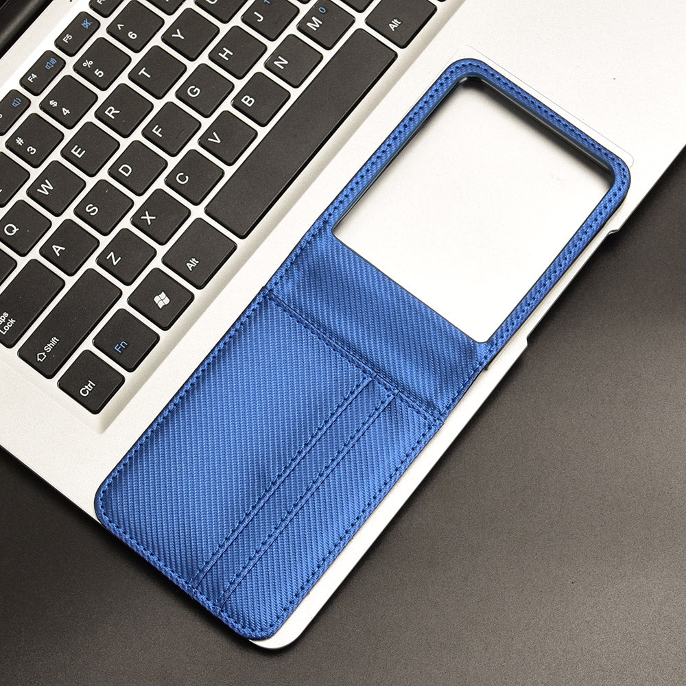 For Motorola Razr 50 Ultra 5G Case PU Leather+PC Card Holder Mobile Phone Cover - Blue
