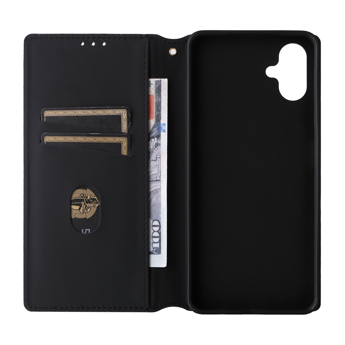 For Samsung Galaxy A06 Wallet Case Rhombus Imprinted Leather Phone Cover - Brown