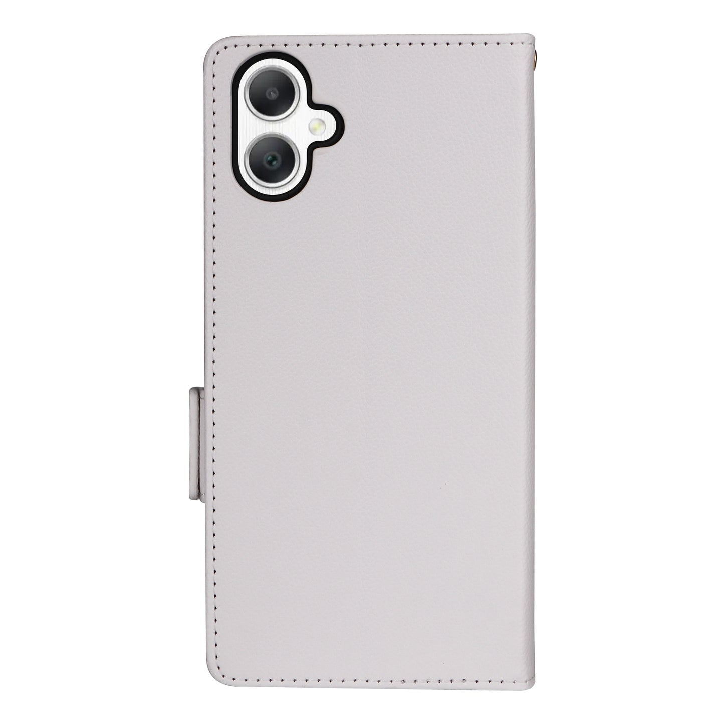 For Samsung Galaxy A06 Case Litchi Texture PU Leather Wallet Flip Phone Cover - White