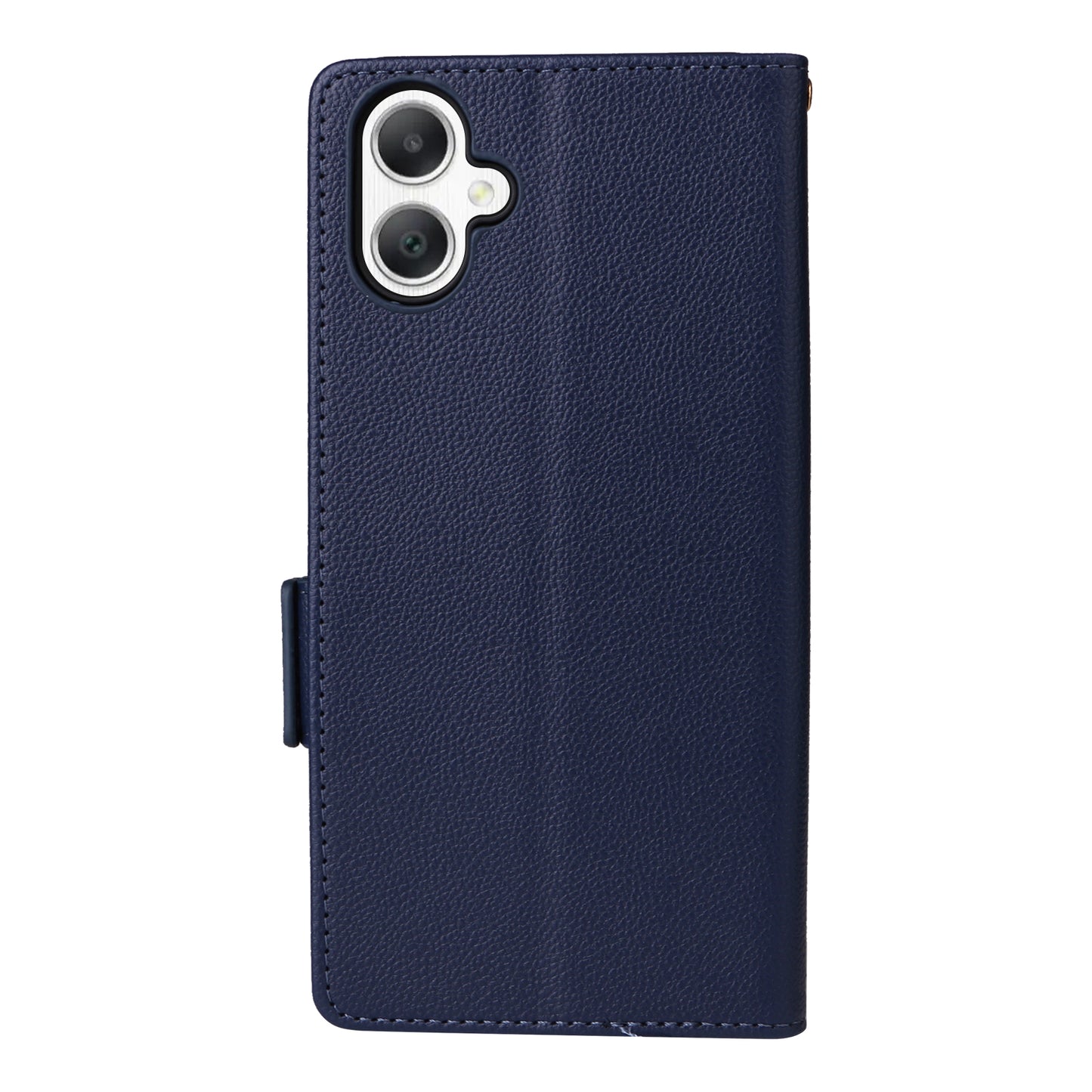 For Samsung Galaxy A06 Case Litchi Texture PU Leather Wallet Flip Phone Cover - Dark Blue