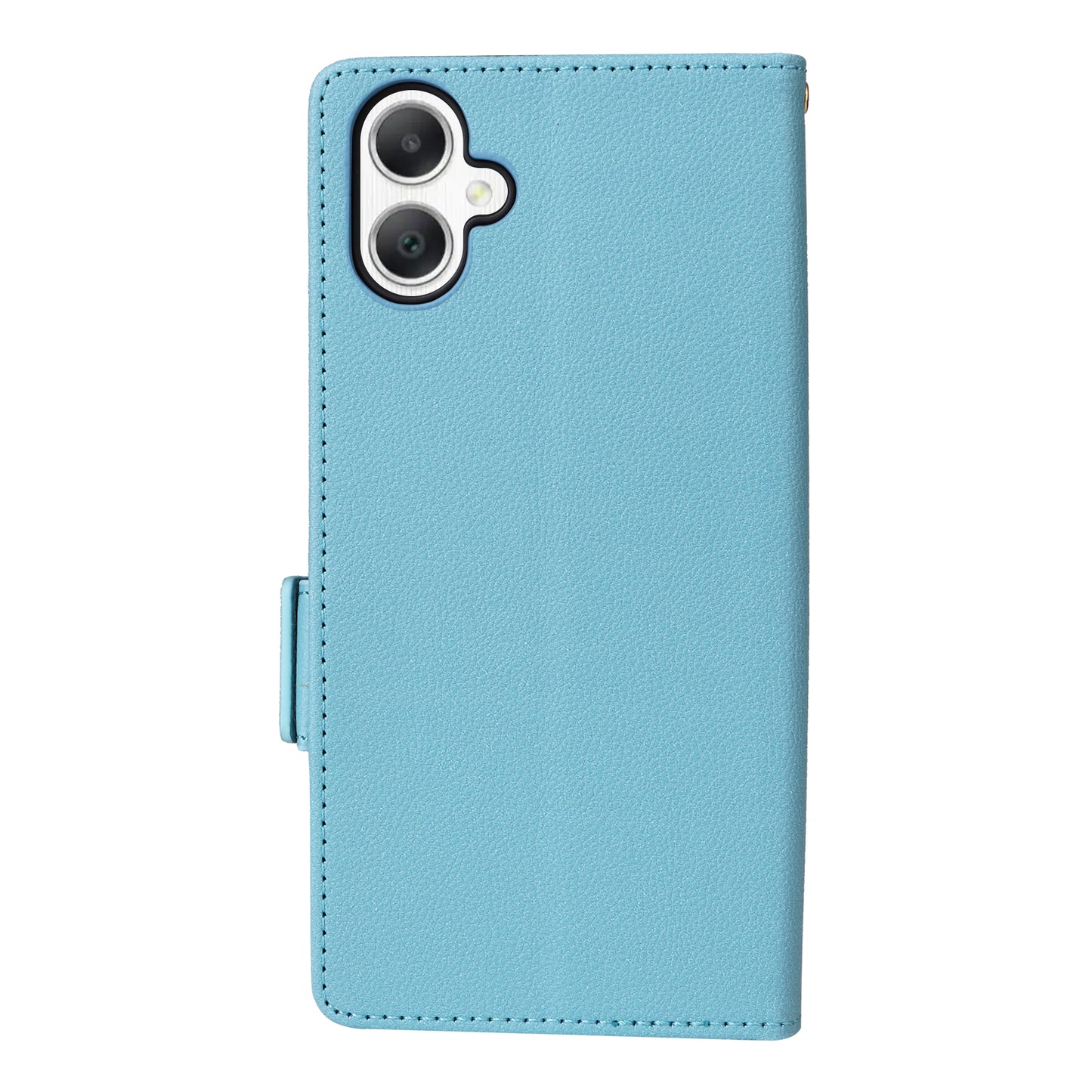 For Samsung Galaxy A06 Case Litchi Texture PU Leather Wallet Flip Phone Cover - Baby Blue