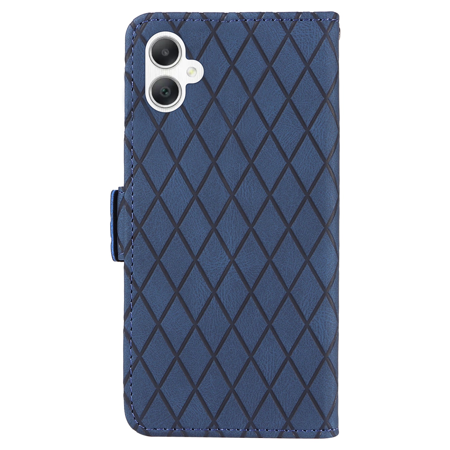 For Samsung Galaxy A06 Case Rhombus PU Leather Flip Phone Cover - Blue