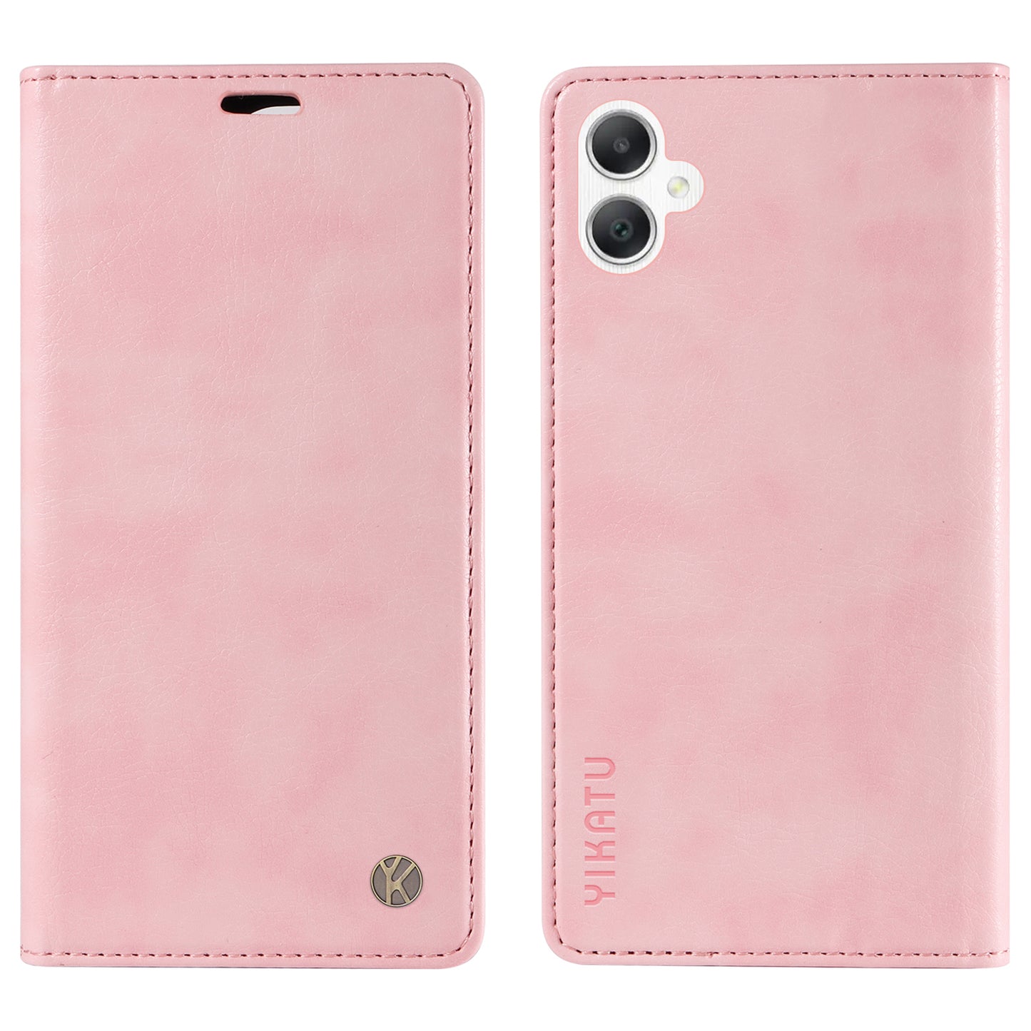 YIKATU YK-006 For Samsung Galaxy A06 Case Wallet Litchi Grain Leather Phone Cover Magnetic Auto-Absorbed - Pink