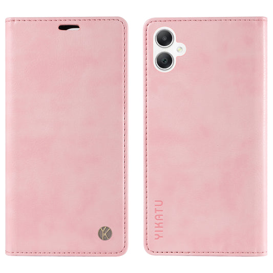 YIKATU YK-006 For Samsung Galaxy A06 Case Wallet Litchi Grain Leather Phone Cover Magnetic Auto-Absorbed - Pink