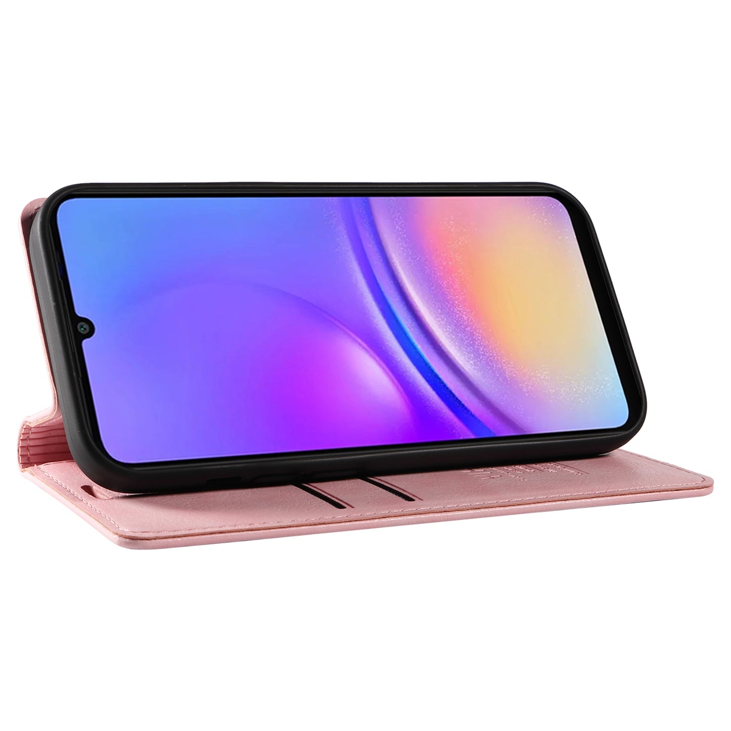 YIKATU YK-006 For Samsung Galaxy A06 Case Wallet Litchi Grain Leather Phone Cover Magnetic Auto-Absorbed - Pink