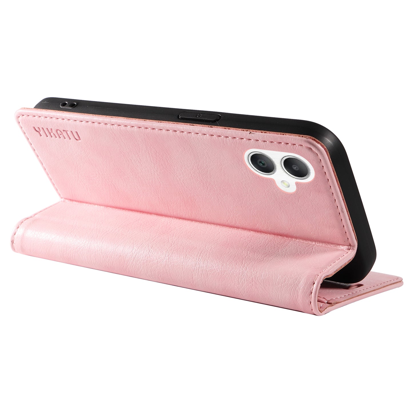 YIKATU YK-006 For Samsung Galaxy A06 Case Wallet Litchi Grain Leather Phone Cover Magnetic Auto-Absorbed - Pink