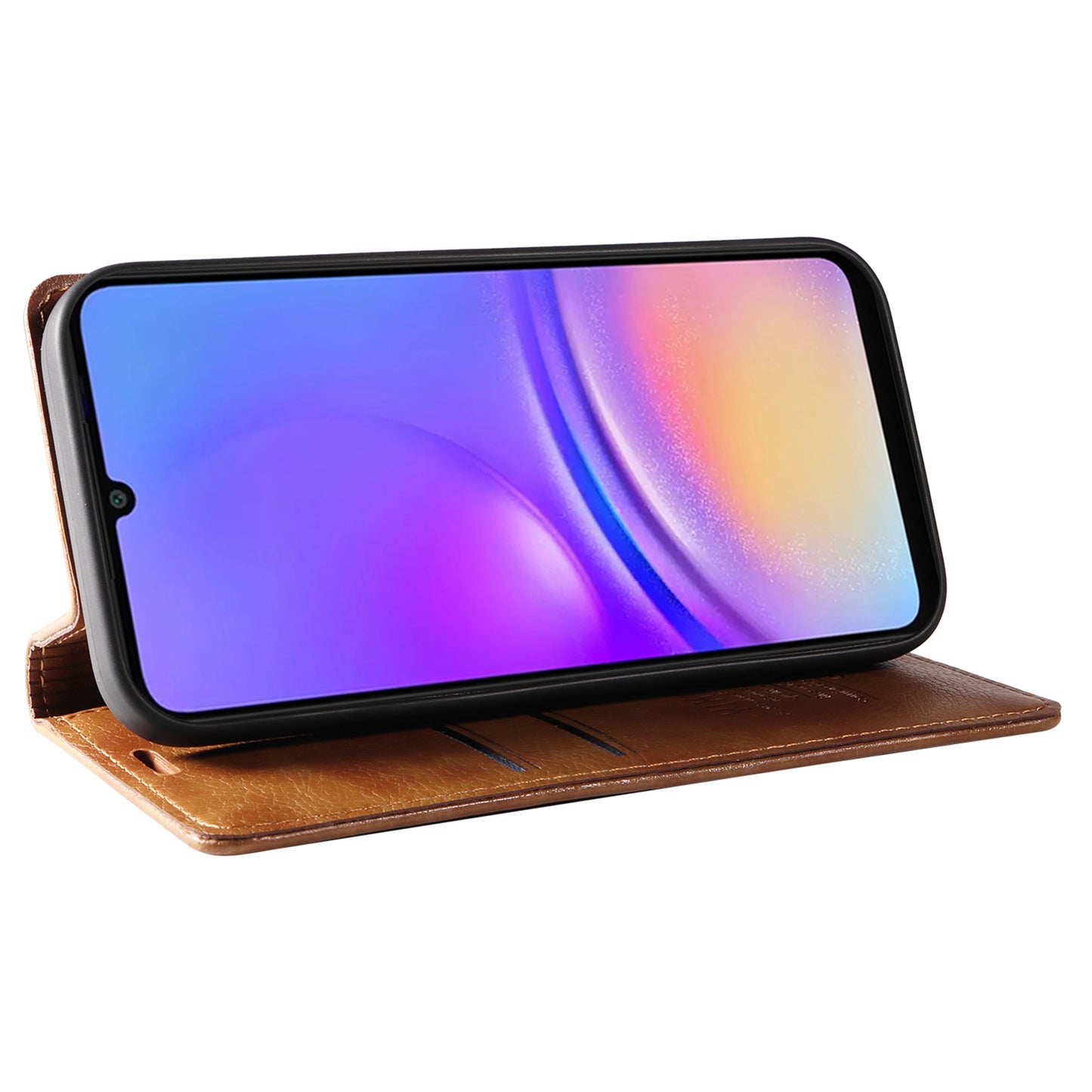 YIKATU YK-006 For Samsung Galaxy A06 Case Wallet Litchi Grain Leather Phone Cover Magnetic Auto-Absorbed - Brown