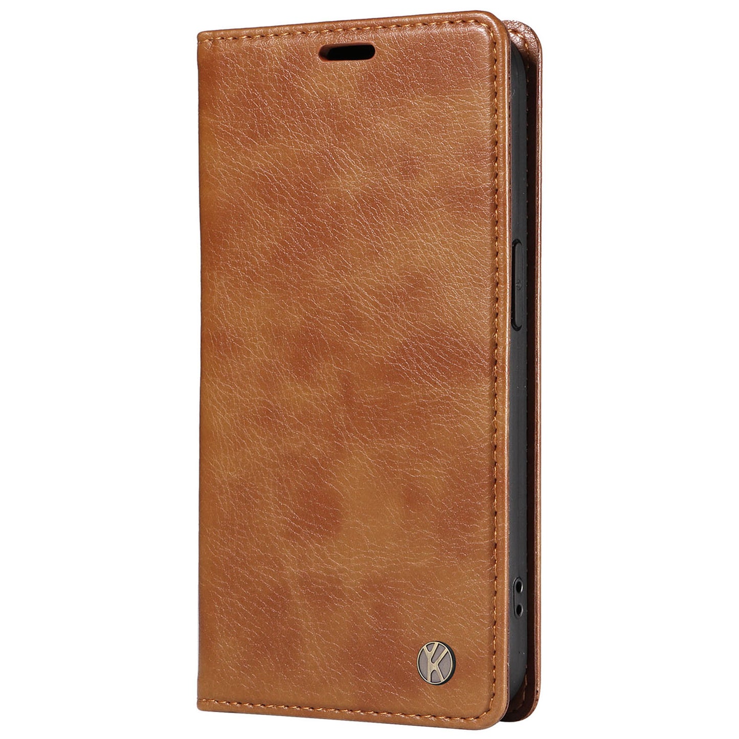 YIKATU YK-006 For Samsung Galaxy A06 Case Wallet Litchi Grain Leather Phone Cover Magnetic Auto-Absorbed - Brown