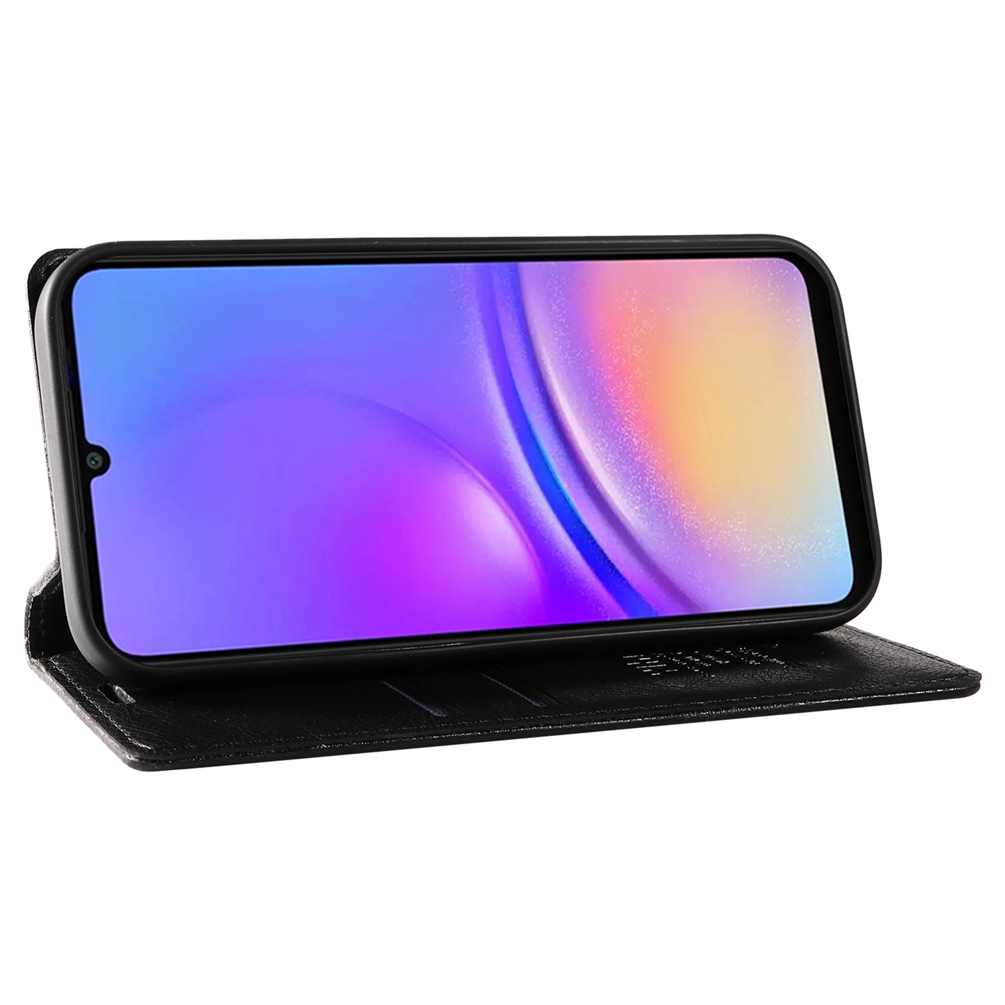 YIKATU YK-006 For Samsung Galaxy A06 Case Wallet Litchi Grain Leather Phone Cover Magnetic Auto-Absorbed - Black