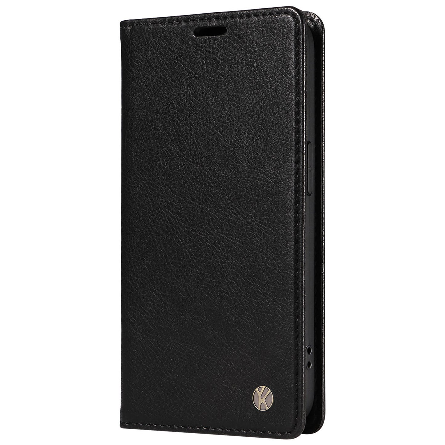 YIKATU YK-006 For Samsung Galaxy A06 Case Wallet Litchi Grain Leather Phone Cover Magnetic Auto-Absorbed - Black