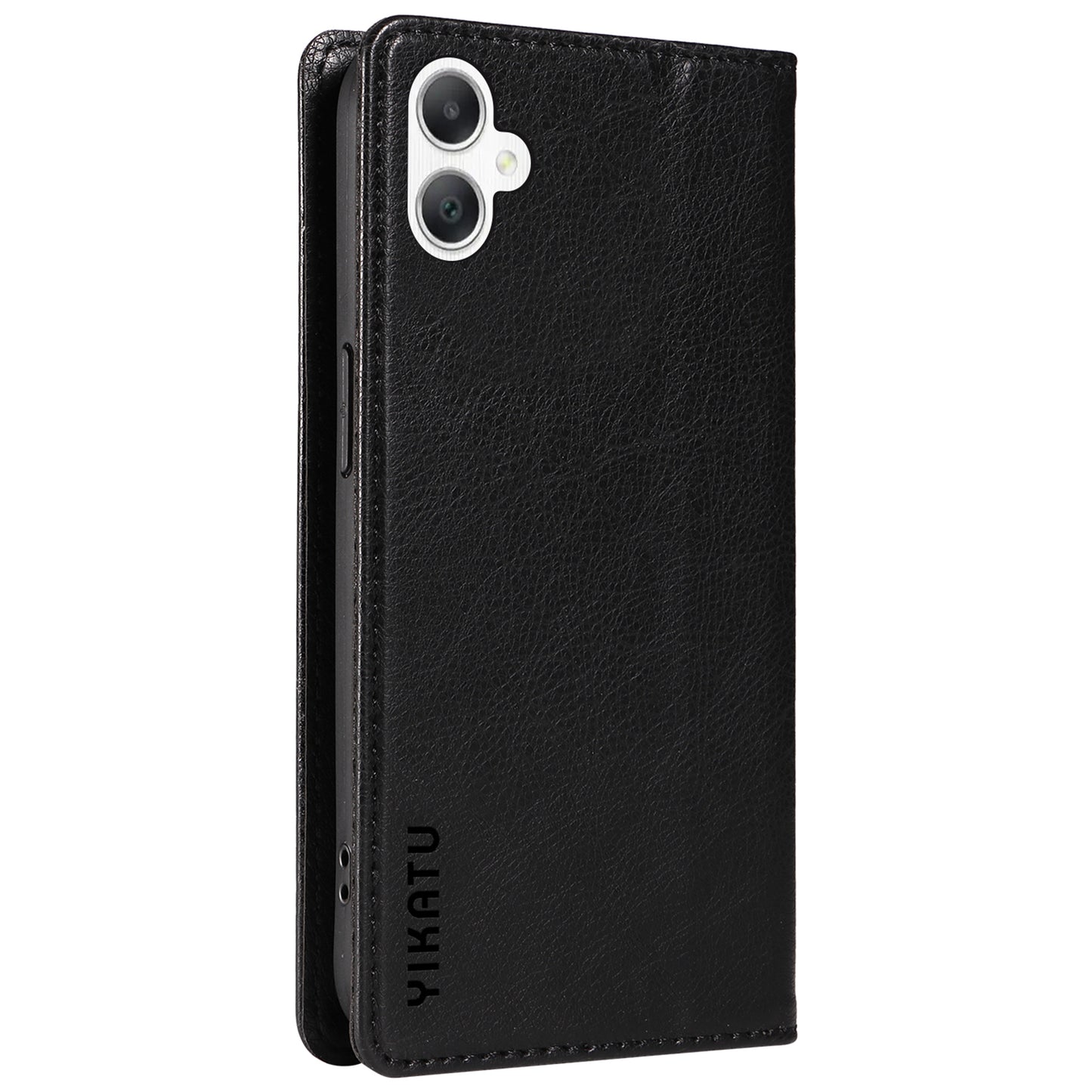 YIKATU YK-006 For Samsung Galaxy A06 Case Wallet Litchi Grain Leather Phone Cover Magnetic Auto-Absorbed - Black