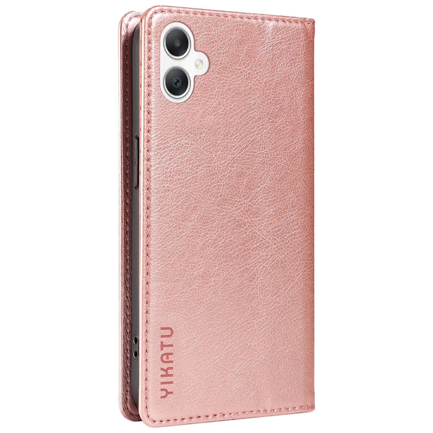 YIKATU YK-006 For Samsung Galaxy A06 Case Wallet Litchi Grain Leather Phone Cover Magnetic Auto-Absorbed - Rose Gold
