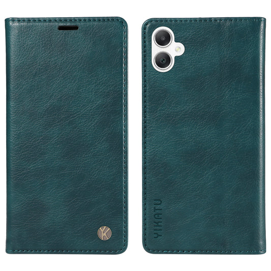 YIKATU YK-006 For Samsung Galaxy A06 Case Wallet Litchi Grain Leather Phone Cover Magnetic Auto-Absorbed - Blue