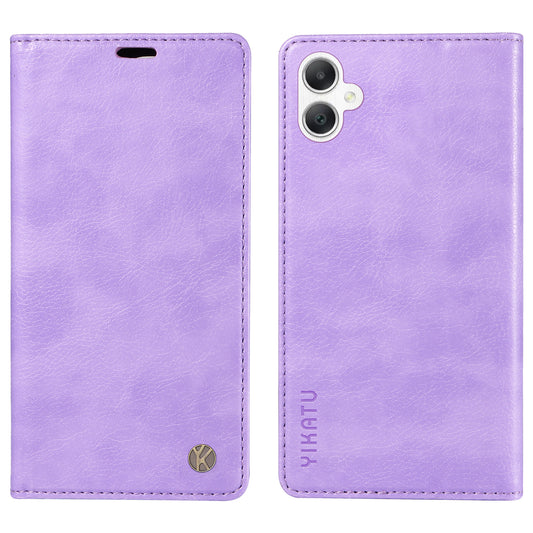 YIKATU YK-006 For Samsung Galaxy A06 Case Wallet Litchi Grain Leather Phone Cover Magnetic Auto-Absorbed - Purple