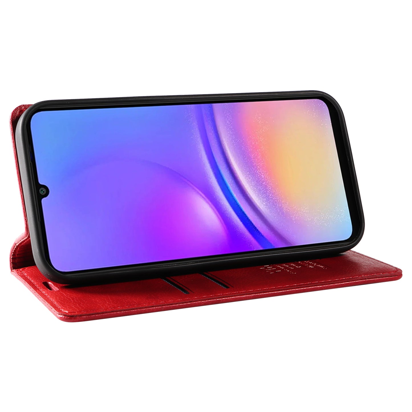 YIKATU YK-006 For Samsung Galaxy A06 Case Wallet Litchi Grain Leather Phone Cover Magnetic Auto-Absorbed - Red