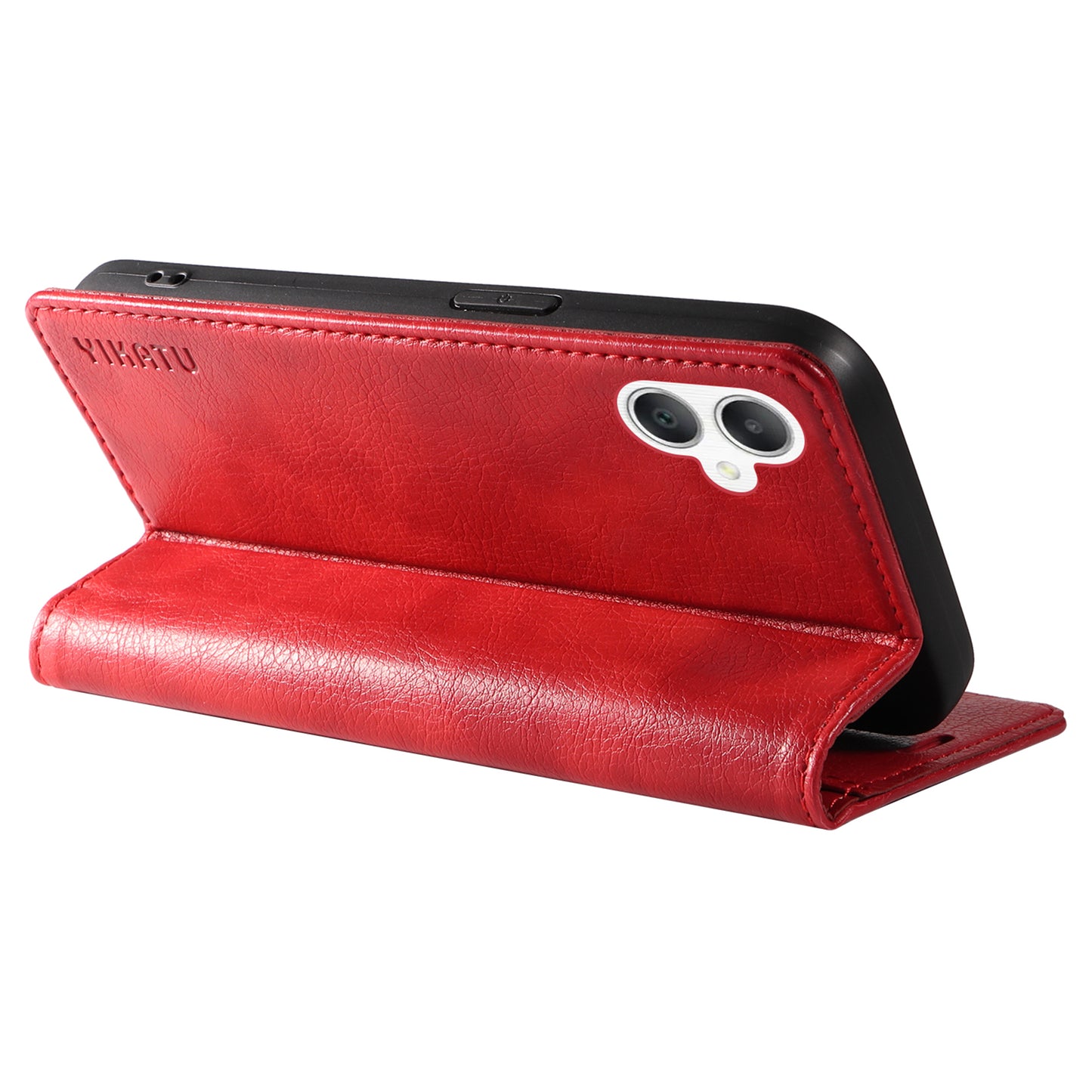 YIKATU YK-006 For Samsung Galaxy A06 Case Wallet Litchi Grain Leather Phone Cover Magnetic Auto-Absorbed - Red