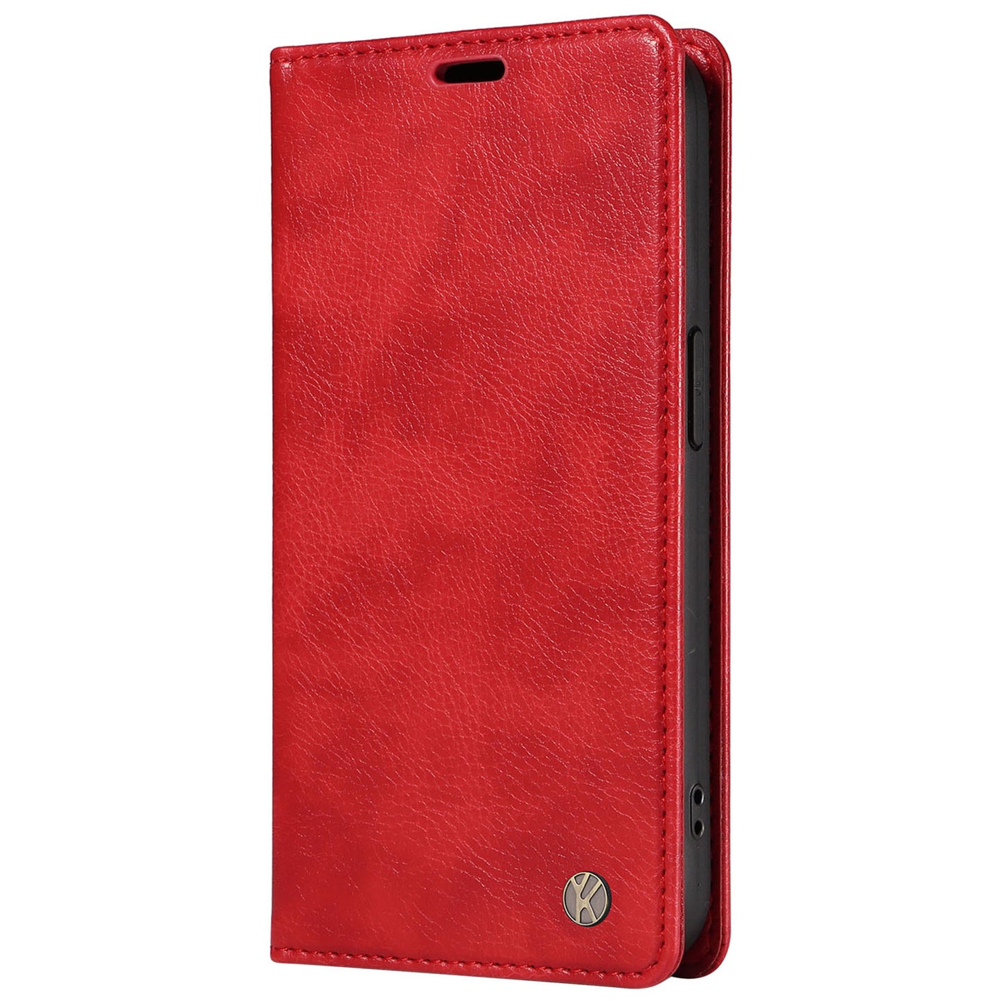 YIKATU YK-006 For Samsung Galaxy A06 Case Wallet Litchi Grain Leather Phone Cover Magnetic Auto-Absorbed - Red