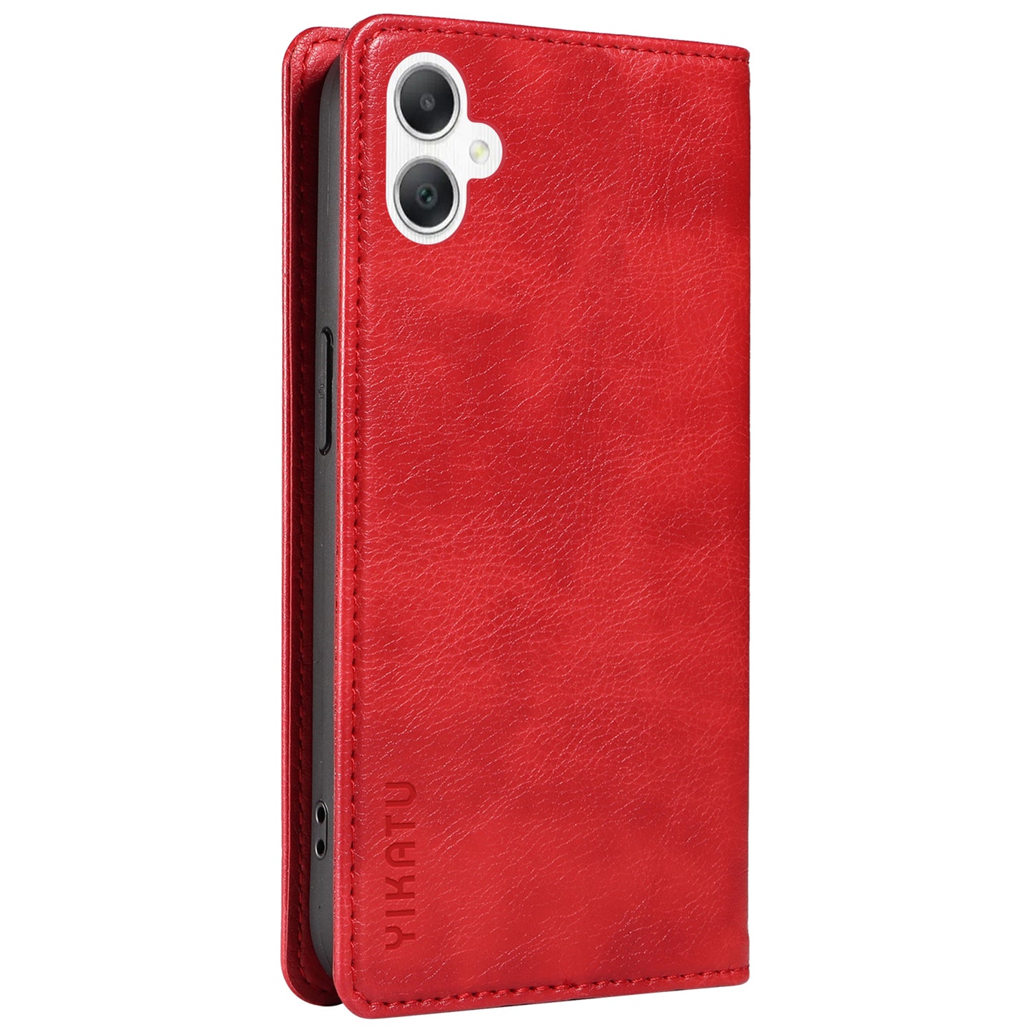 YIKATU YK-006 For Samsung Galaxy A06 Case Wallet Litchi Grain Leather Phone Cover Magnetic Auto-Absorbed - Red