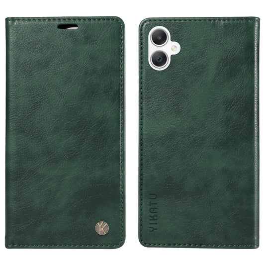 YIKATU YK-006 For Samsung Galaxy A06 Case Wallet Litchi Grain Leather Phone Cover Magnetic Auto-Absorbed - Green