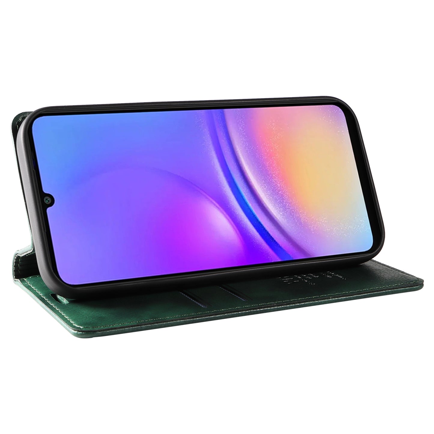 YIKATU YK-006 For Samsung Galaxy A06 Case Wallet Litchi Grain Leather Phone Cover Magnetic Auto-Absorbed - Green