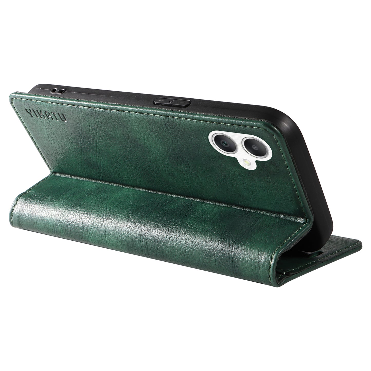 YIKATU YK-006 For Samsung Galaxy A06 Case Wallet Litchi Grain Leather Phone Cover Magnetic Auto-Absorbed - Green