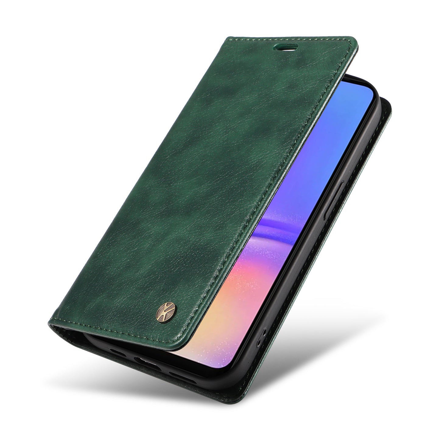 YIKATU YK-006 For Samsung Galaxy A06 Case Wallet Litchi Grain Leather Phone Cover Magnetic Auto-Absorbed - Green