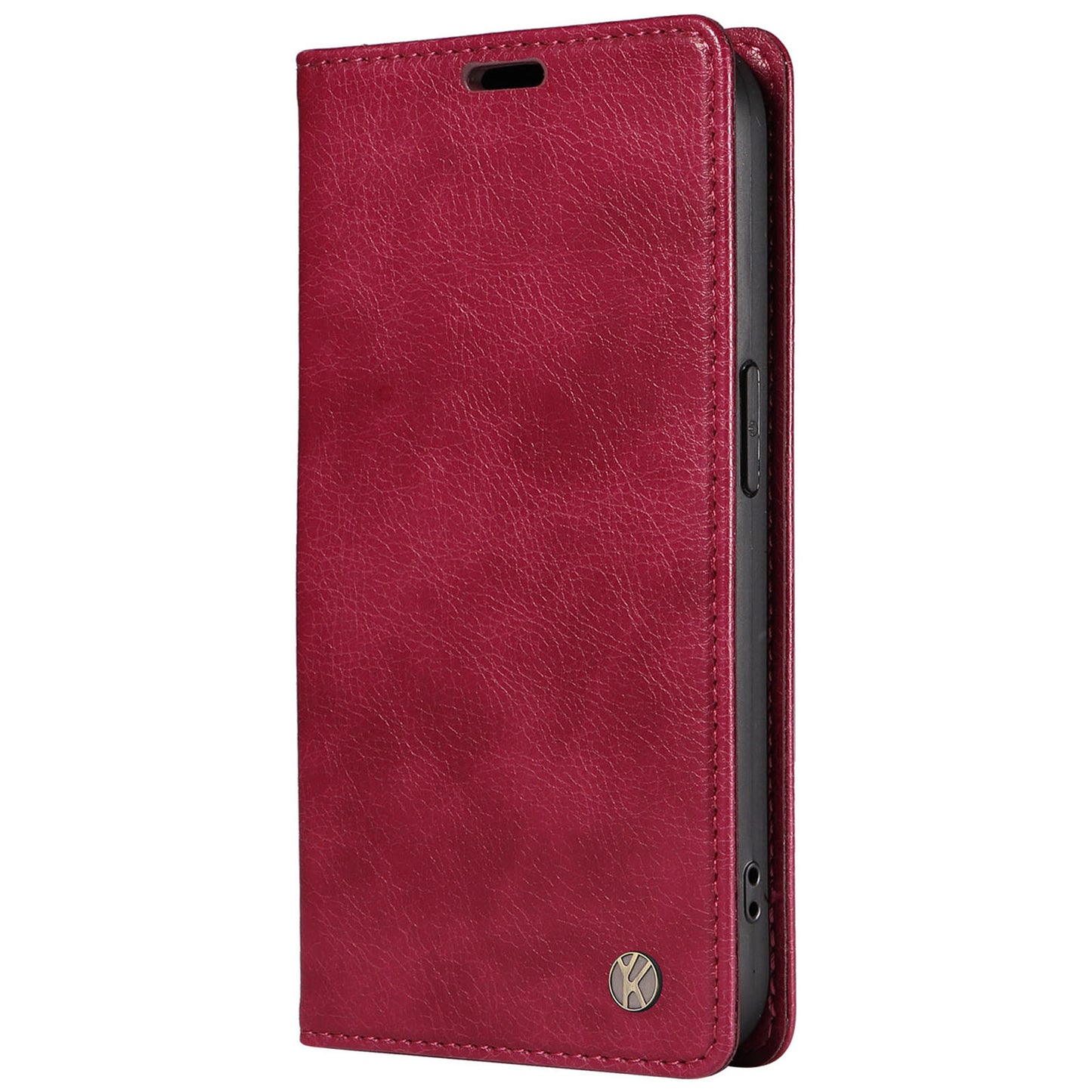 YIKATU YK-006 For Samsung Galaxy A06 Case Wallet Litchi Grain Leather Phone Cover Magnetic Auto-Absorbed - Wine Red