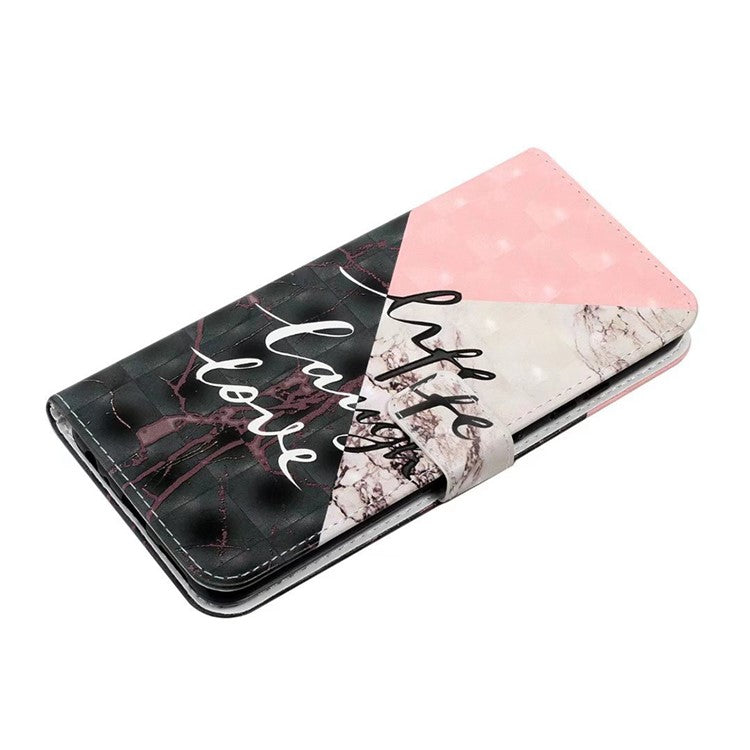 For OnePlus Nord 4 Case 3D Creative Pattern PU Leather Stand Phone Cover - Tri-Color Marble