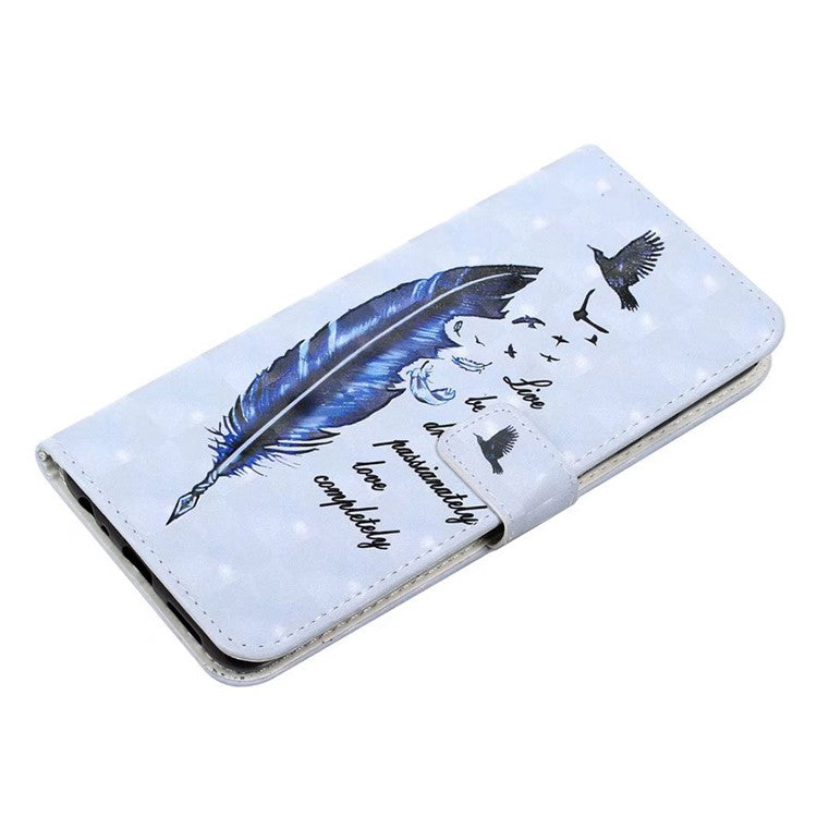 For OnePlus Nord 4 Case 3D Creative Pattern PU Leather Stand Phone Cover - Blue Feather