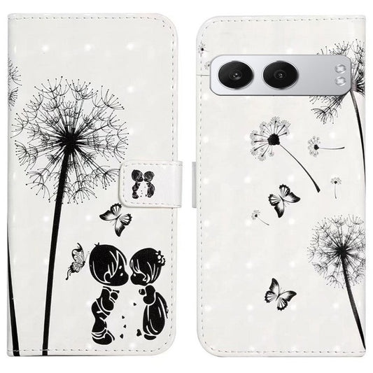 For OnePlus Nord 4 Case 3D Creative Pattern PU Leather Stand Phone Cover - Kids and Dandelion