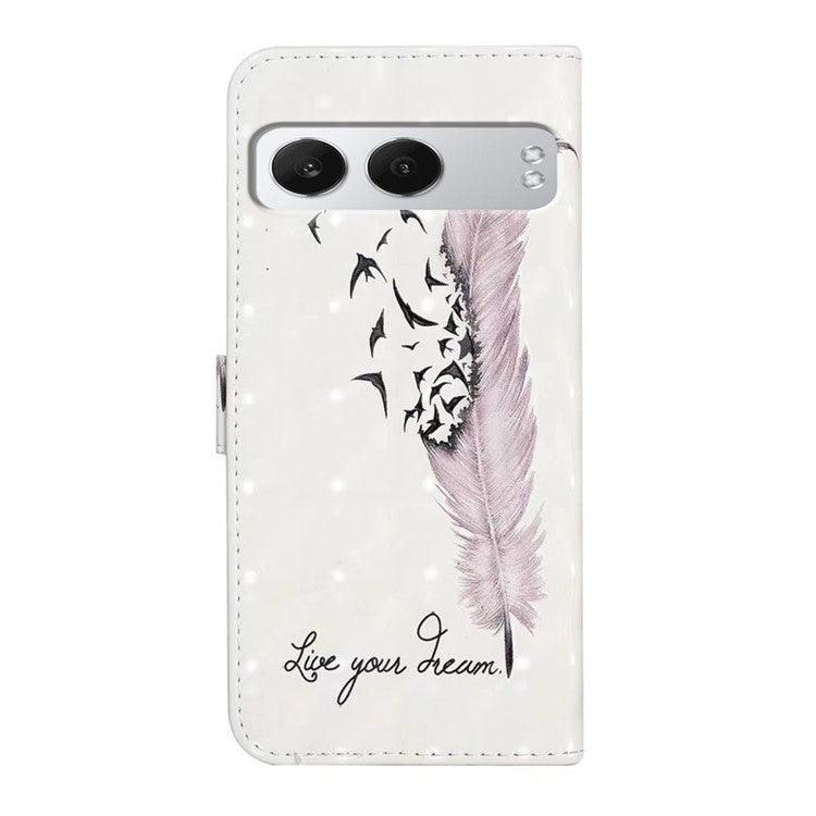 For OnePlus Nord 4 Case 3D Creative Pattern PU Leather Stand Phone Cover - Feather