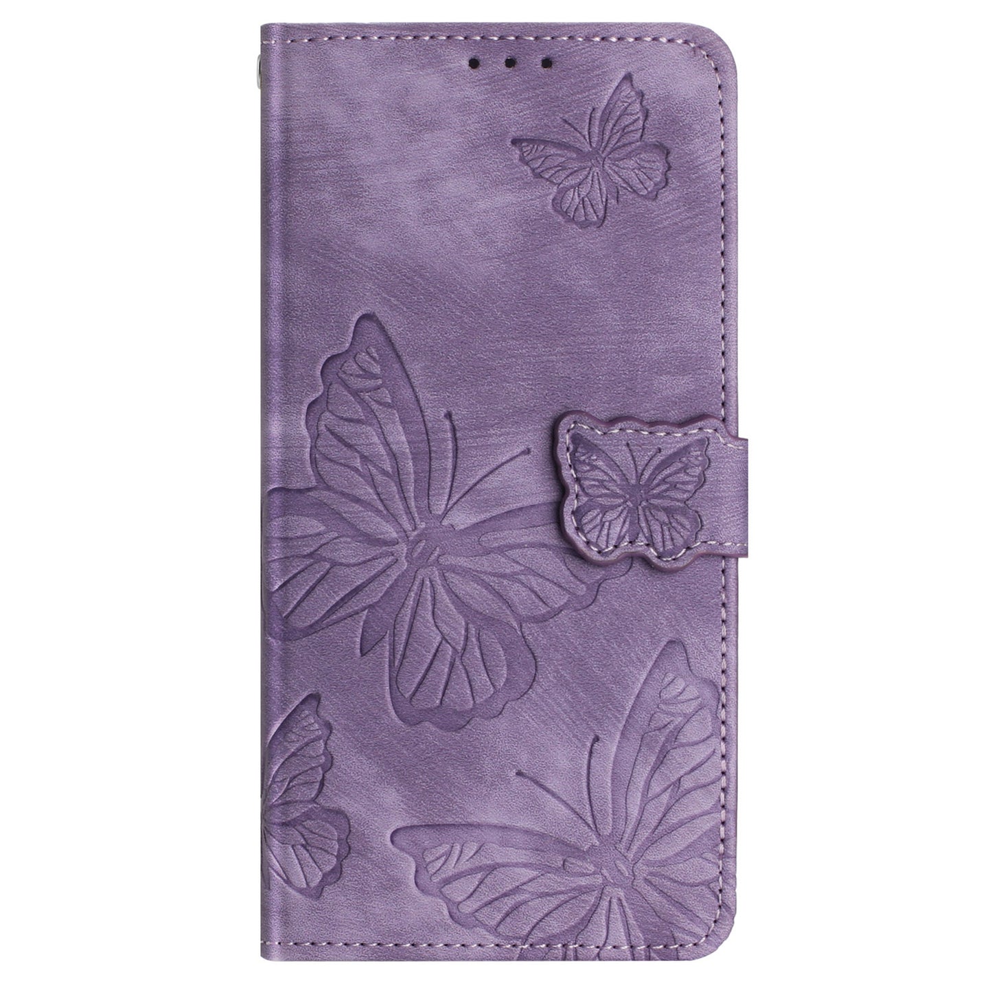 For Samsung Galaxy A06 Case Butterfly Design Flip Wallet Leather Phone Cover Skin-Touch - Purple