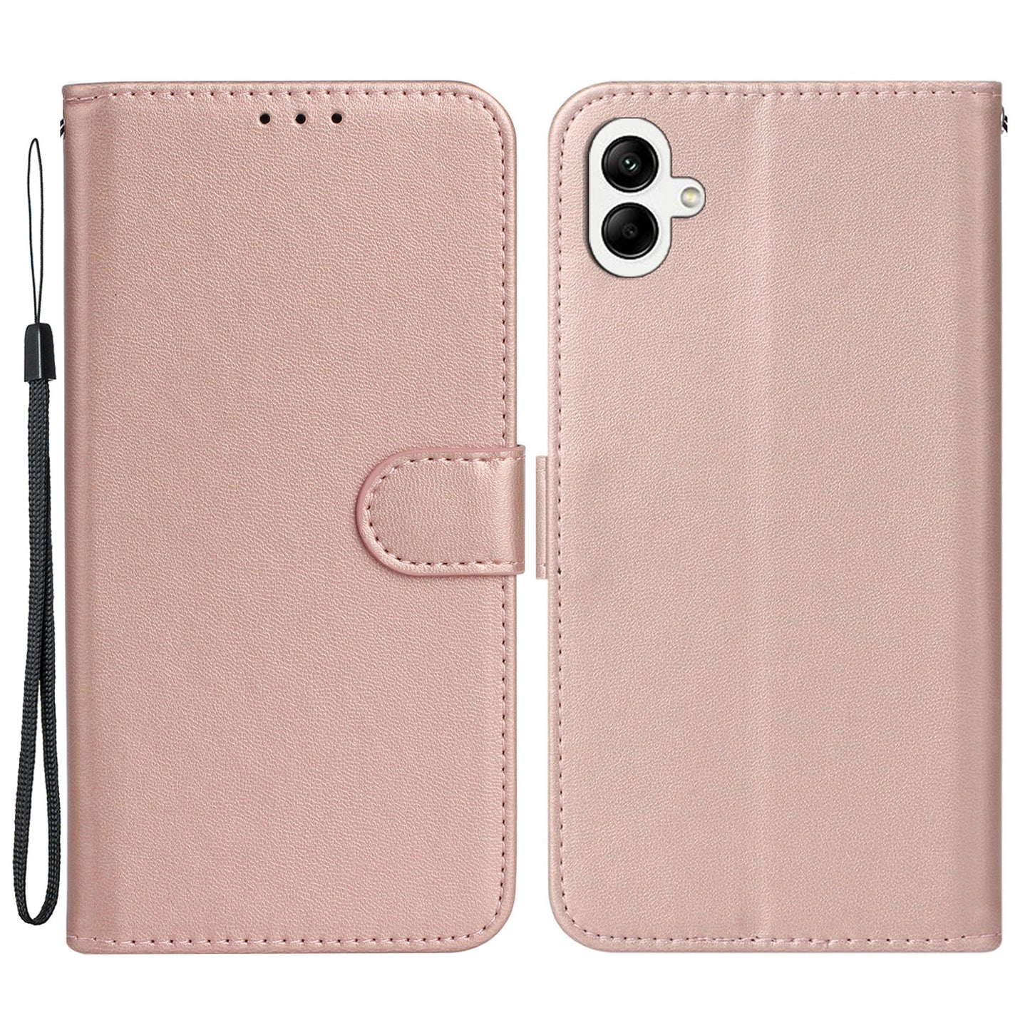 For Samsung Galaxy A06 Case PU Leather Flip Phone Cover Wallet Card Slot Holder - Rose Gold
