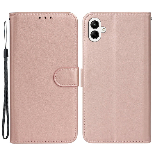 For Samsung Galaxy A06 Case PU Leather Flip Phone Cover Wallet Card Slot Holder - Rose Gold