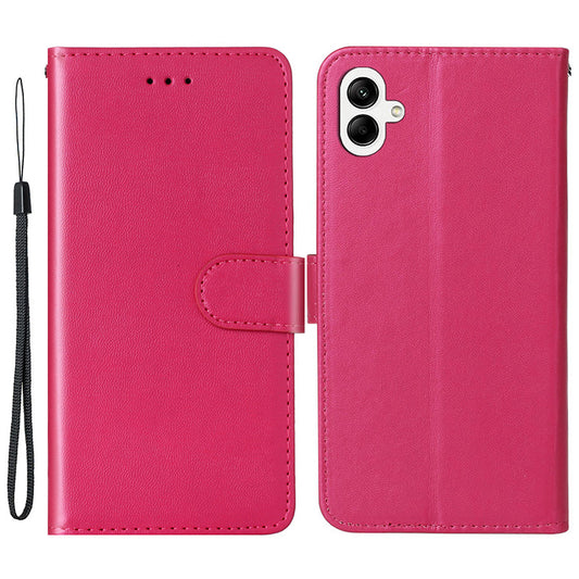For Samsung Galaxy A06 Case PU Leather Flip Phone Cover Wallet Card Slot Holder - Rose