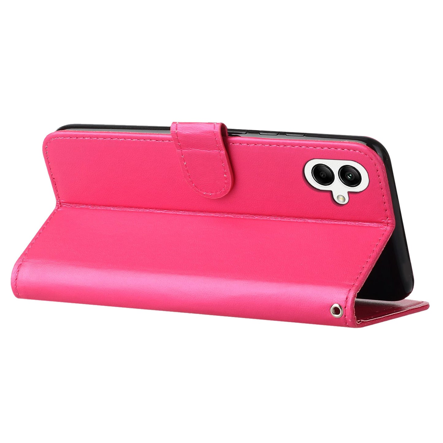 For Samsung Galaxy A06 Case PU Leather Flip Phone Cover Wallet Card Slot Holder - Rose