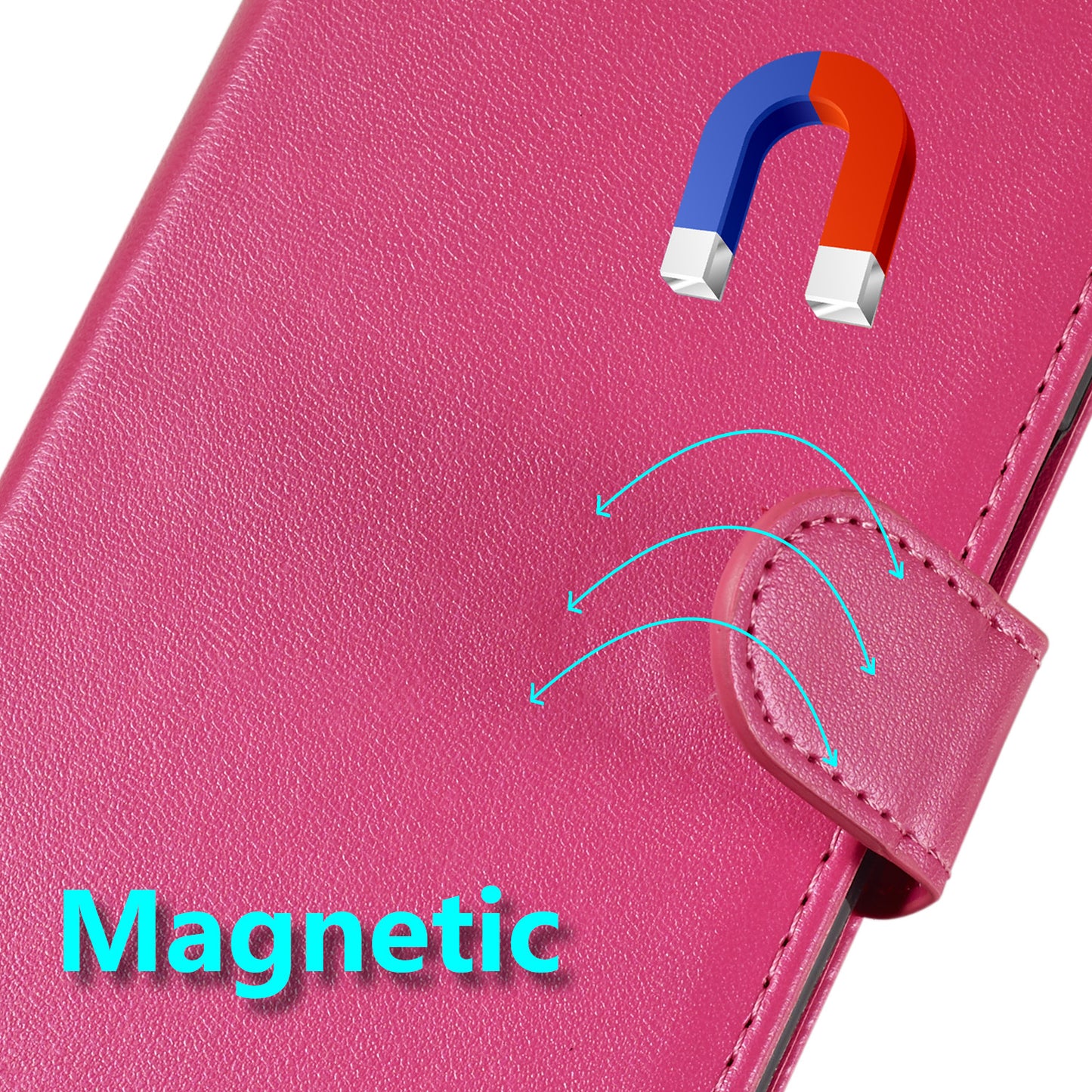 For Samsung Galaxy A06 Case PU Leather Flip Phone Cover Wallet Card Slot Holder - Rose