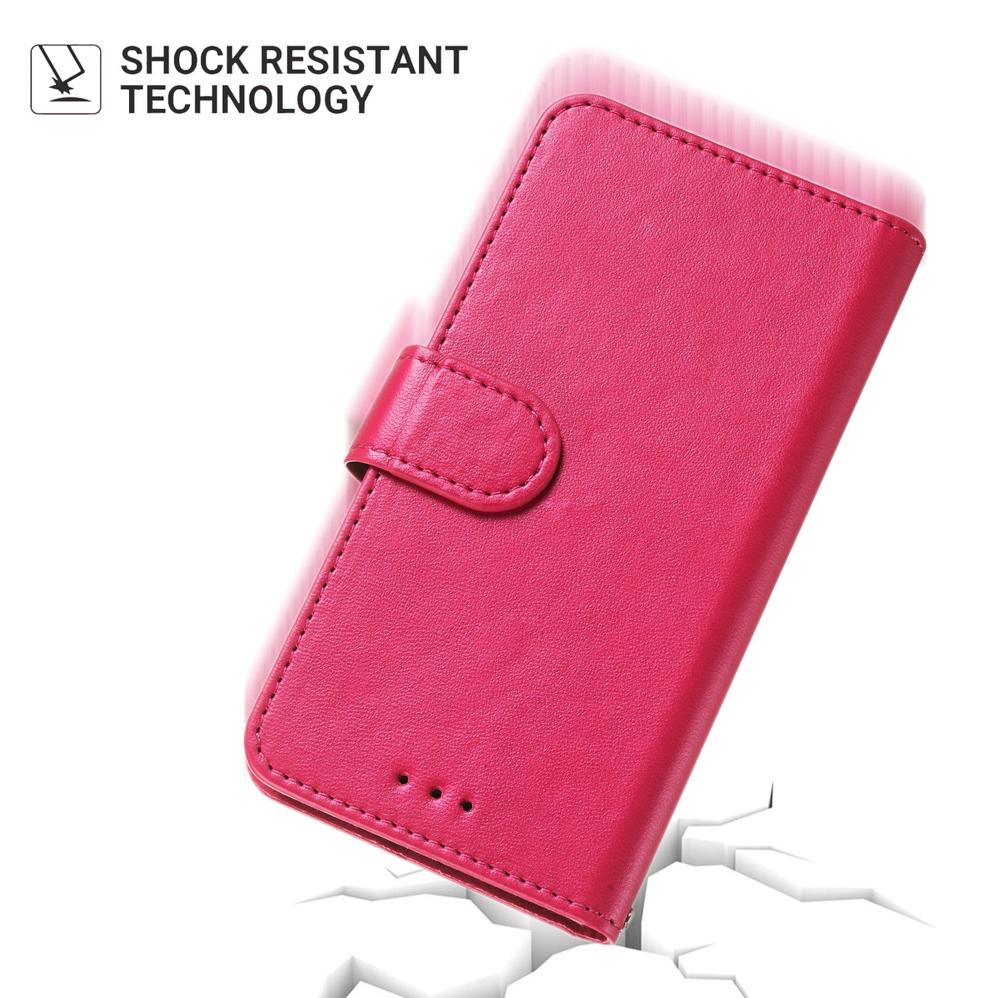 For Samsung Galaxy A06 Case PU Leather Flip Phone Cover Wallet Card Slot Holder - Rose