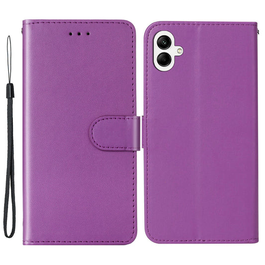 For Samsung Galaxy A06 Case PU Leather Flip Phone Cover Wallet Card Slot Holder - Purple