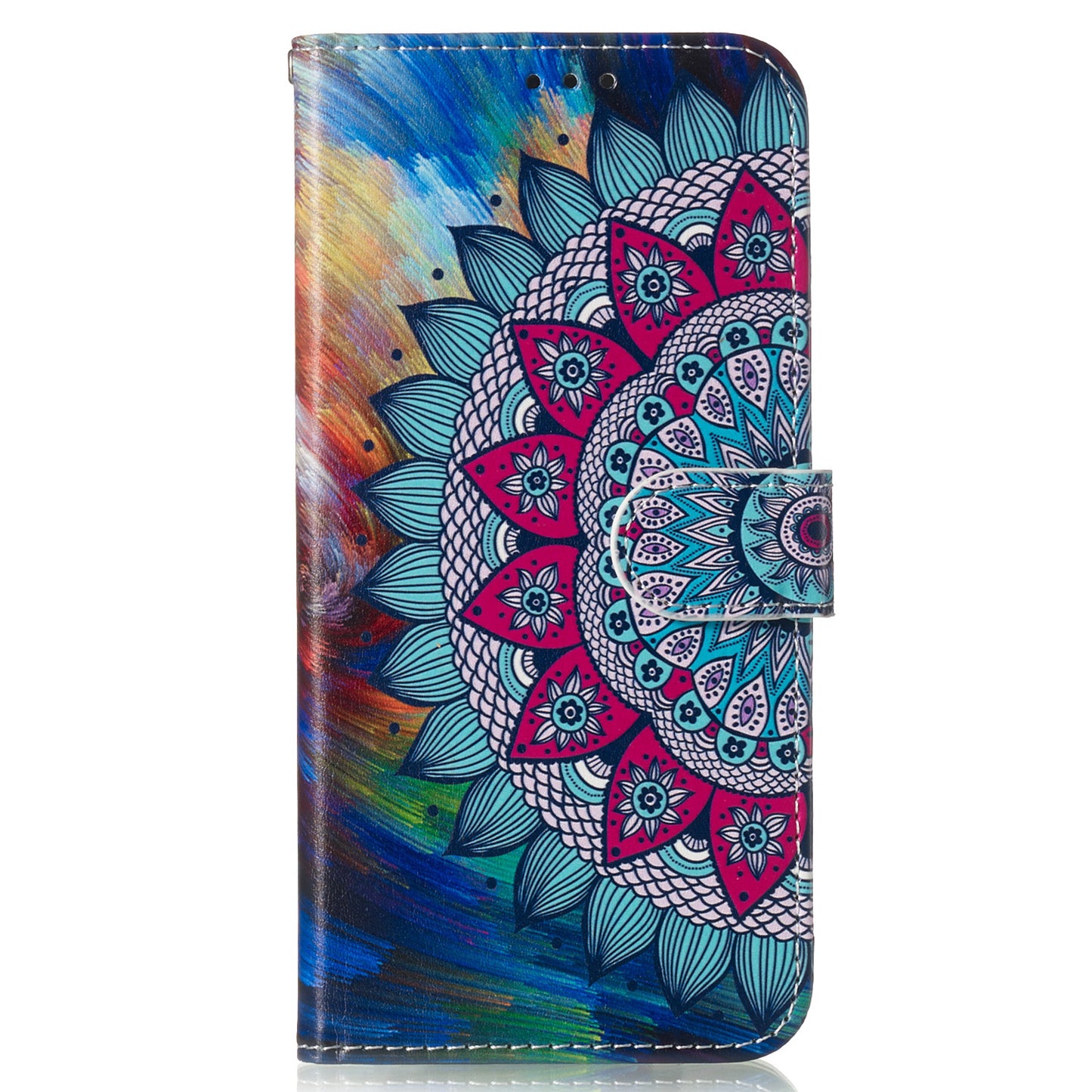 For Samsung Galaxy A06 Case Pattern Leather Wallet Phone Cover with Card Holder - Mandala Flower