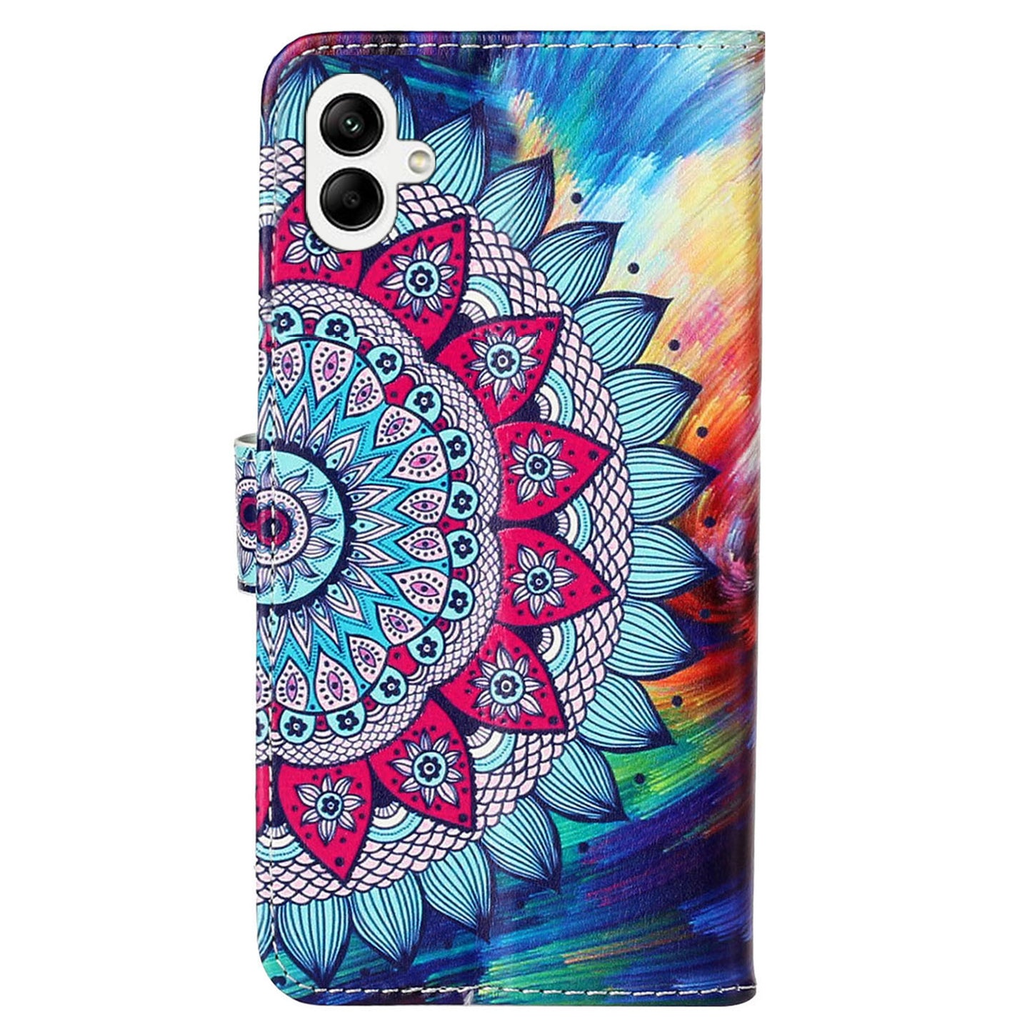For Samsung Galaxy A06 Case Pattern Leather Wallet Phone Cover with Card Holder - Mandala Flower