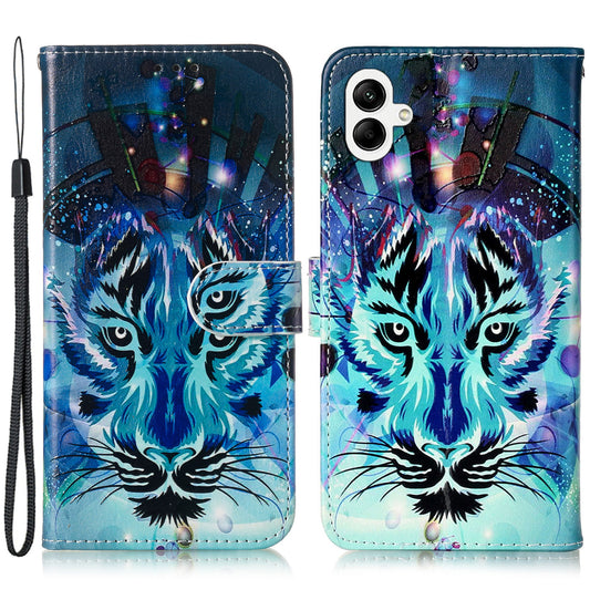 For Samsung Galaxy A06 Case Pattern Leather Wallet Phone Cover with Card Holder - Wolf