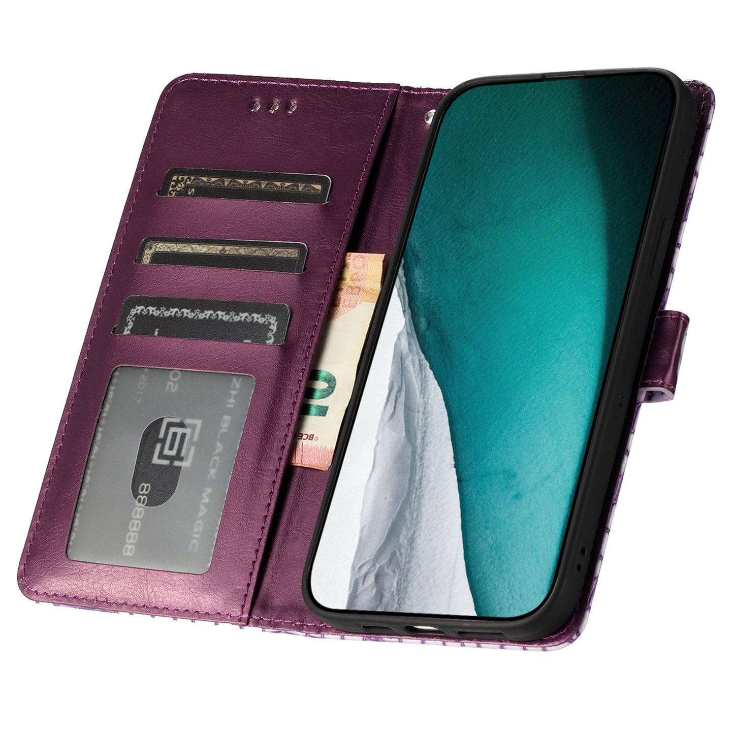 For Samsung Galaxy A06 Case Classic Crocodile Pattern PU Leather Phone Cover - Purple