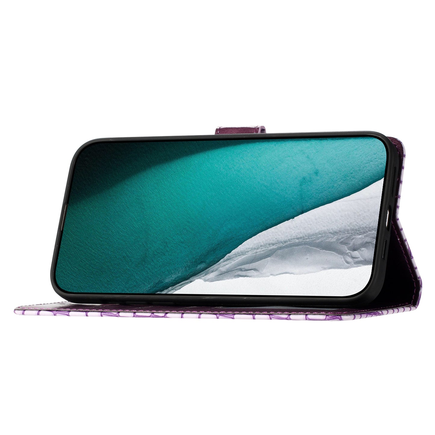 For Samsung Galaxy A06 Case Classic Crocodile Pattern PU Leather Phone Cover - Purple