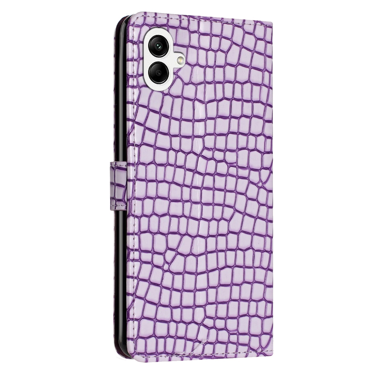 For Samsung Galaxy A06 Case Classic Crocodile Pattern PU Leather Phone Cover - Purple